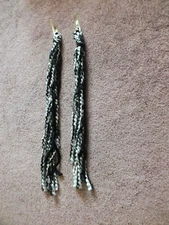 Handmade Dread Locks Fairy Braids Hair Clip Set 2 Black White One of a Kind