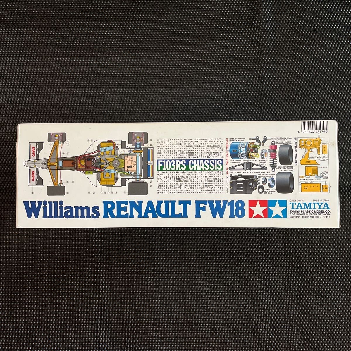 TAMIYA 1/10 RC Williams Renault FW18 F-1 Racing Car Model