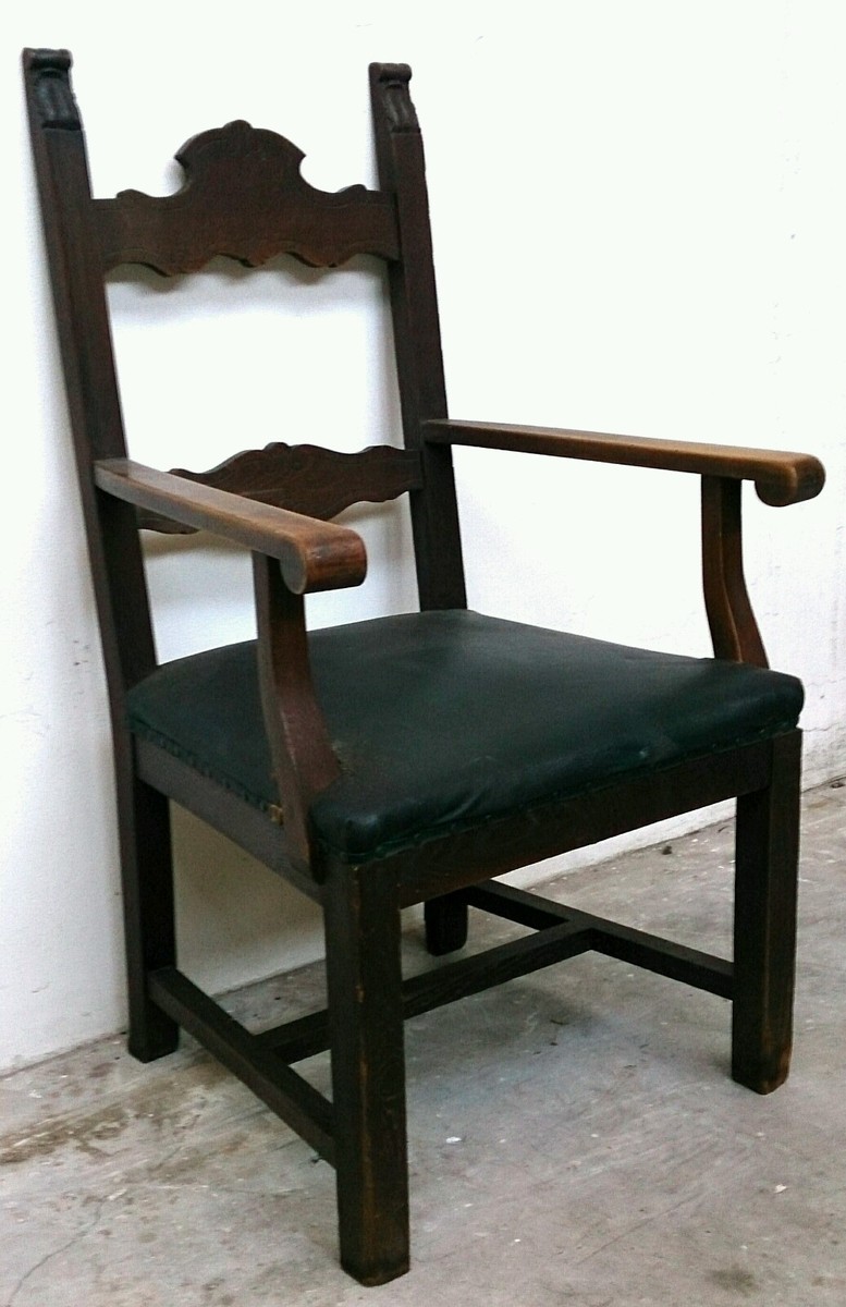 POLTRONA MINISTERIALE STILE RINASCIMENTO SEDIA CON BRACCIOLI