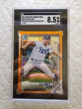 2021 Bowman Chrome Asa Lacy Prospect Auto Orange Shimmer Refractor 17/25 SGC 8.5