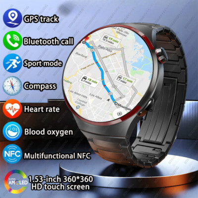Smart Watch Men AMOLED HD Screen Heart Rate Bluetooth Call Waterproof SmartWatch