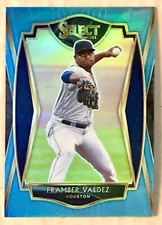 2021 Panini Select Premier Level Carolina Blue Prizm Framber Valdez #114 35/35