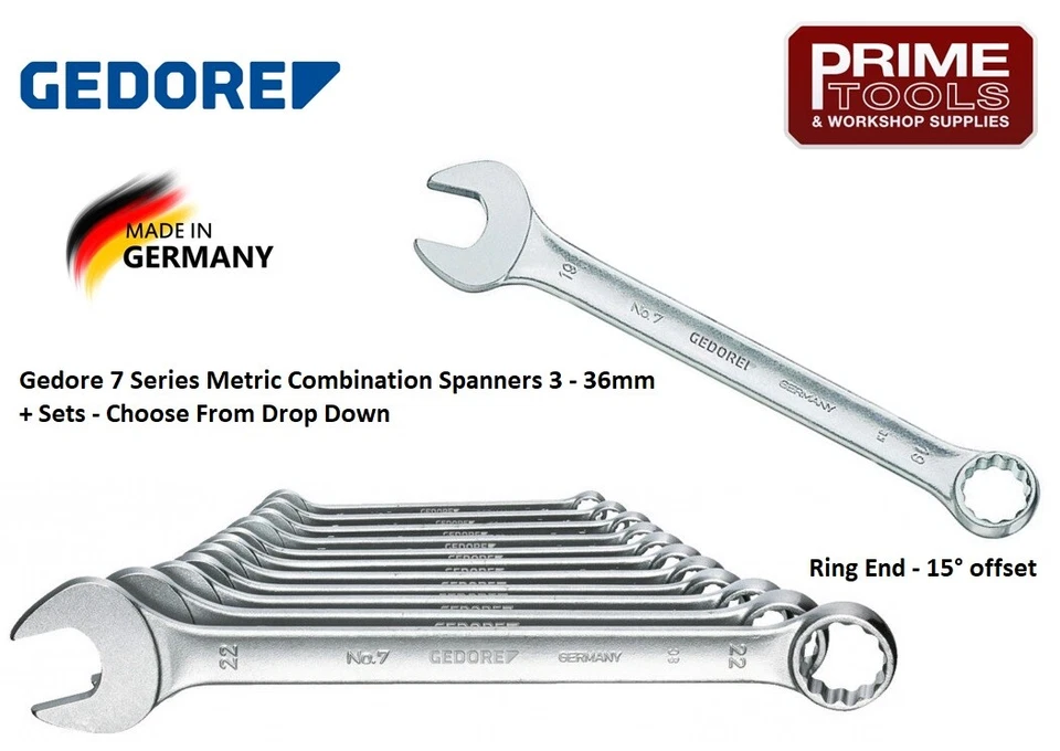 Gedore 7 Series Metric Combination Spanner Wrench All Sizes & Sets - Choose
