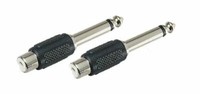 2X Mono Adapter Klinke 6,3 / Cinch .. Stecker / Kupplung