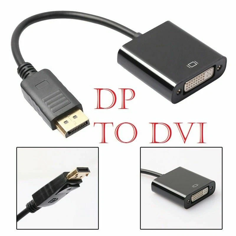 Display Port DP Male to DVI-D & DVI-I Female Adapter Cable Converter Lead 4K HD - Image 4 of 4