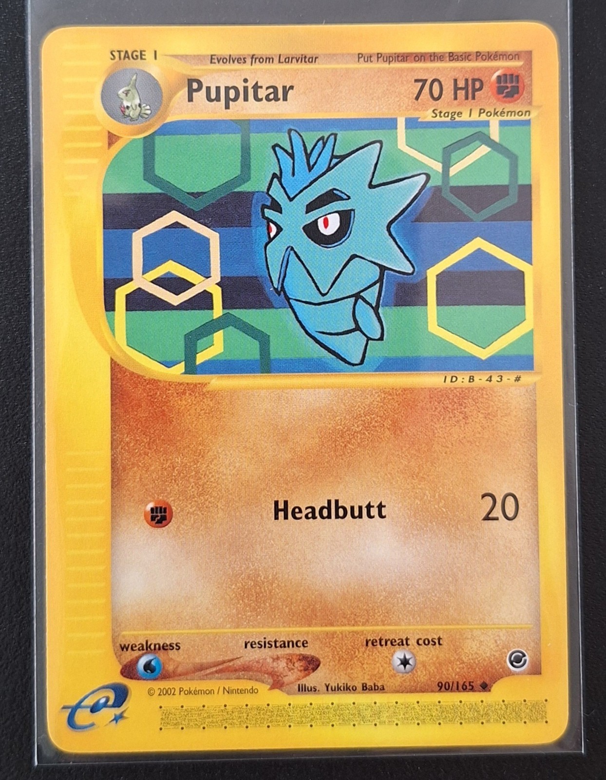 Pokemon - Pupitar-  90/165 - - Uncommon -Expedition - Mint