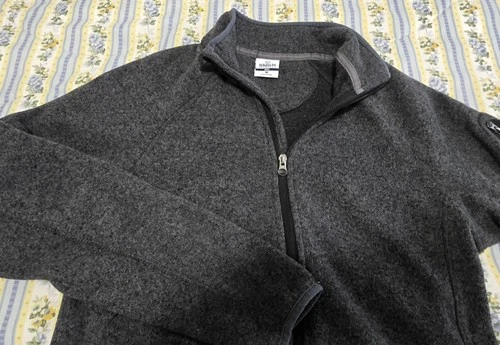 Magellan Outdoors Mens MEDIUM  Gray Full Zip Sweater Fleece Jacket Arm Pocket image 2