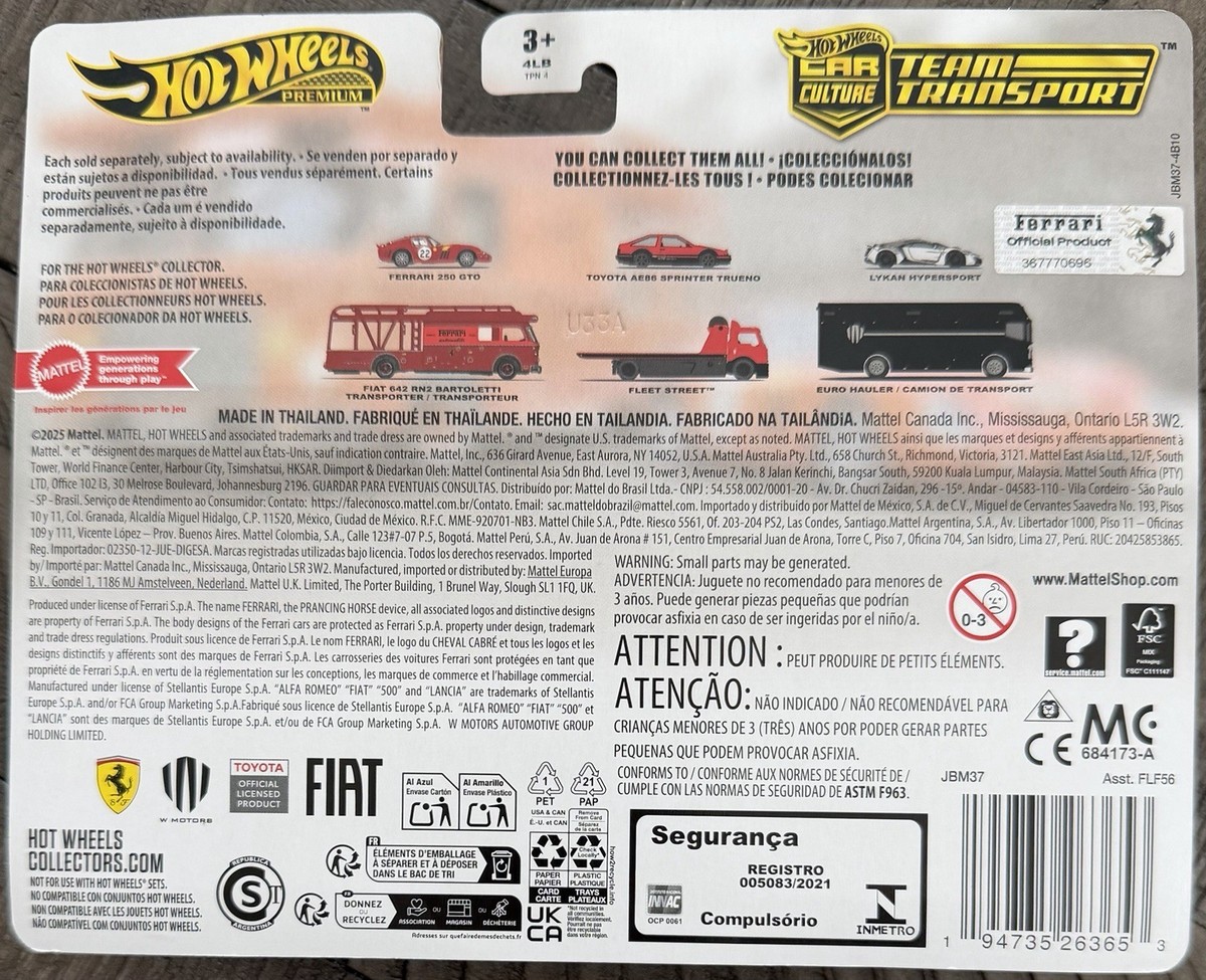 Hot Wheels Premium Team Transport #83 Ferrari 250 GTO & Fiat 642