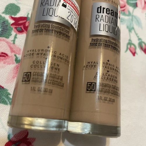 2~Maybelline Dream Radiant Liquid Foundation 50 CREAMY NATURAL Retired READ image 2