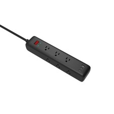 12 ft. 9-Outlet Surge Protector with 1 USB-A and 2 USB-C, Black