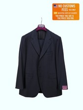 2500 SARTORIA PARTENOPEA NAPOLI Textured Blue Suit Wool 110's 44 US / 54 EU