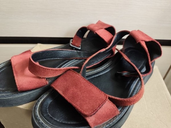 Women Heels Red Suede 40