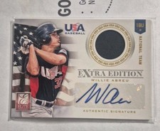 WILLIE ABREU 2012 PANINI ELITE EXTRA EDITION TEAM USA JERSEY AUTO 195/249