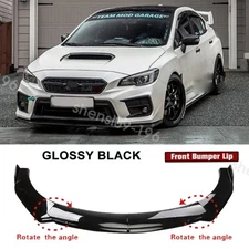 For Subaru WRX STI Sedan Black Car Front Bumper Chin Lip Splitter ABS Body Kits