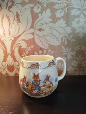 Vintage Royal Doulton Bunnykins Mug Playing with Dolls&Pram & Dancing with Dol