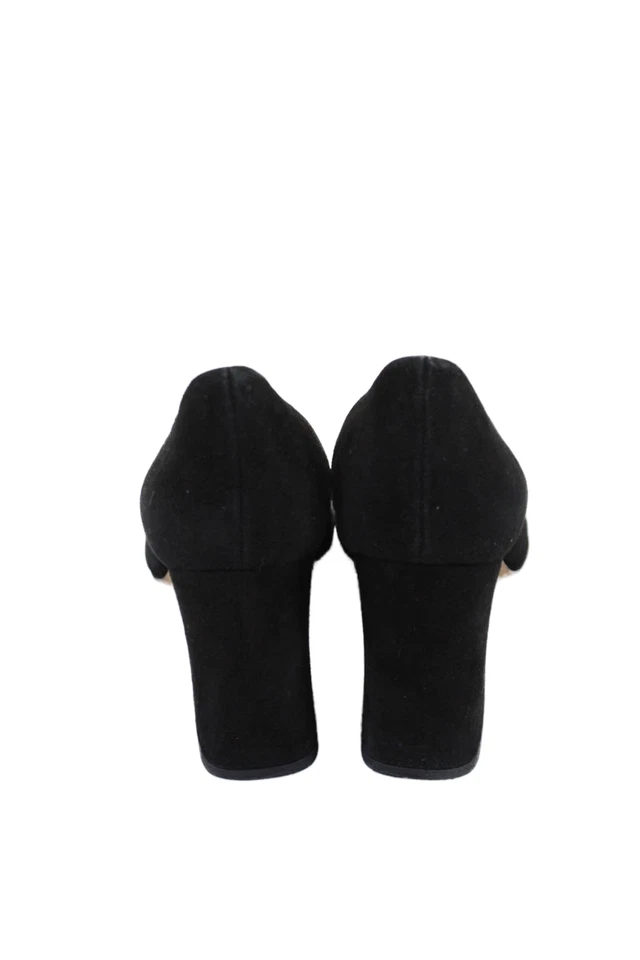 Zapatos de salón Via Spiga para mujer de gamuza punta cuadrada tacón ancho negro liso talla 9 Foto 3 de 4