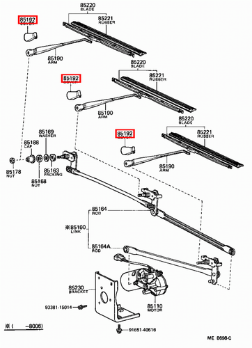 Genuine LandCruiser 45 40 Series FJ BJ Windscreen Wiper Dust End Cover Set of 2 - Picture 15 of 18