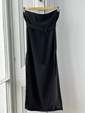 Gonna drappeggiata in lana nera Ann Demeulemeester con cintura primi anni 00 - taglia 38