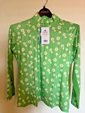NWT SmartPak Piper SmartCore Long Sleeve 1/4 Zip Sun Shirt In Daisy Size L