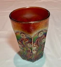 Fenton Iridescent Carnival Glass Tumbler Dandelion Floral Pattern, Ships Free