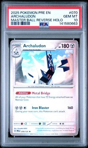 2025 POKEMON PRE EN-PRISMATIC EVOLUTIONS #070 ARCHALUDON PSA 10