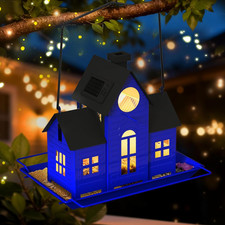 Solar Bird Feeders for Outdoors Hanging,Metal Cardinal Bird House Feeder with So