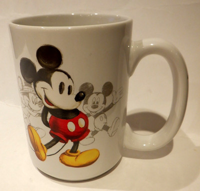 Disney Store 2003 Through The Years Mickey Mouse Evolution Ceramic Mug 14 oz.