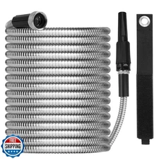 OnBrand Metal Garden Hoses for Yard 100ft, Lightweight Stainless Steel Garden