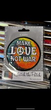 Peace Sign Make Love Not War Embroidered Sew Iron On Patch 1