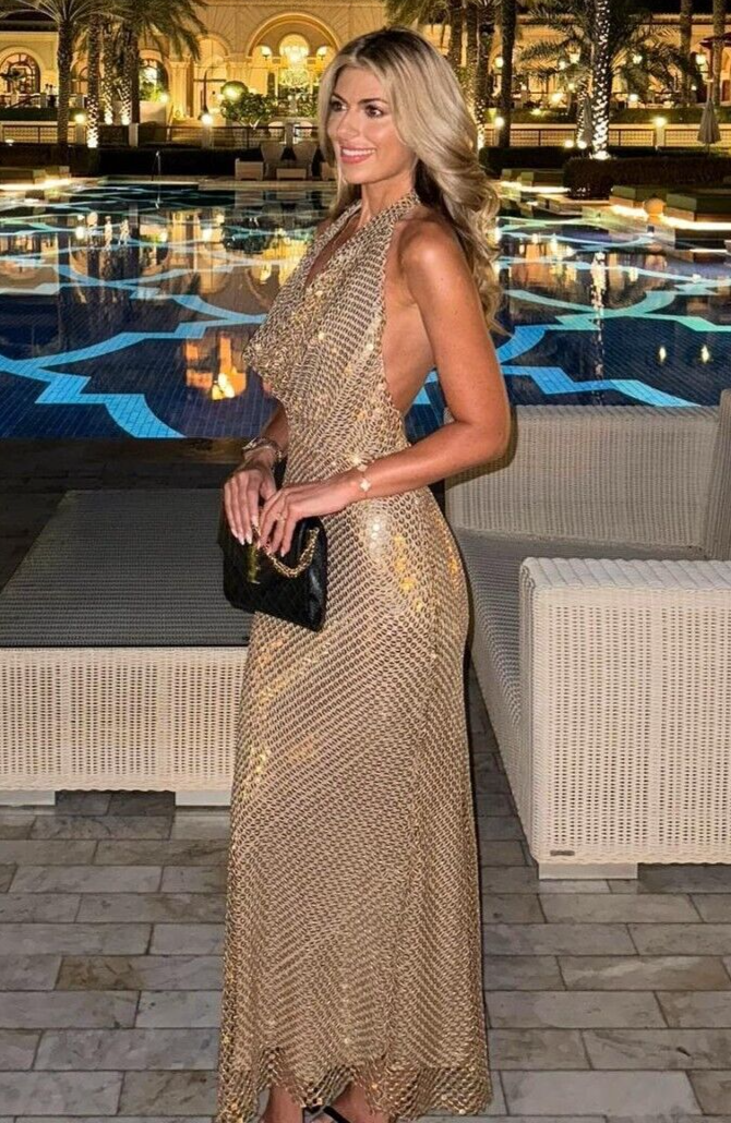 Zara Gold Mesh Camisole Halter Neck Dress Metallic Size XS S M L 9767/625  New
