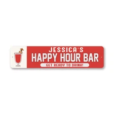 Custom Happy Hour Bar Metal Sign