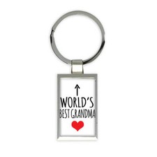 Worlds Best GRANDMA : Gift Keychain Heart Love Family Work Christmas Birthday