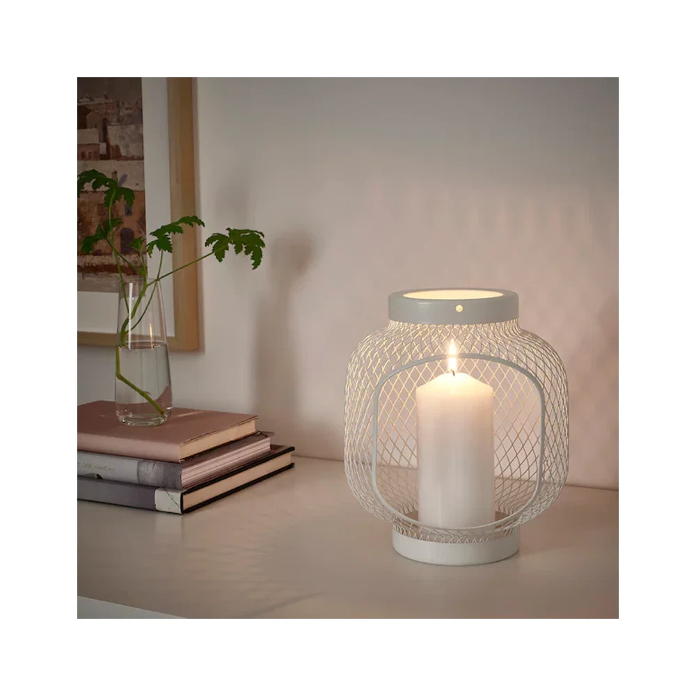 IKEA Toppig Lantern for block candle White 22CM New eBay