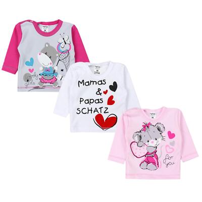 TupTam Unisex Baby Langarmshirt mit Spruch Aufdruck 3er Set