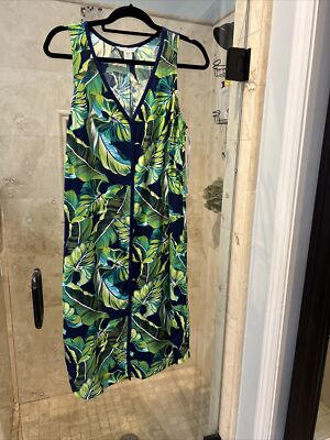 Tommy Bahama Women Blue Green MIDI Long Casual Dress M | eBay