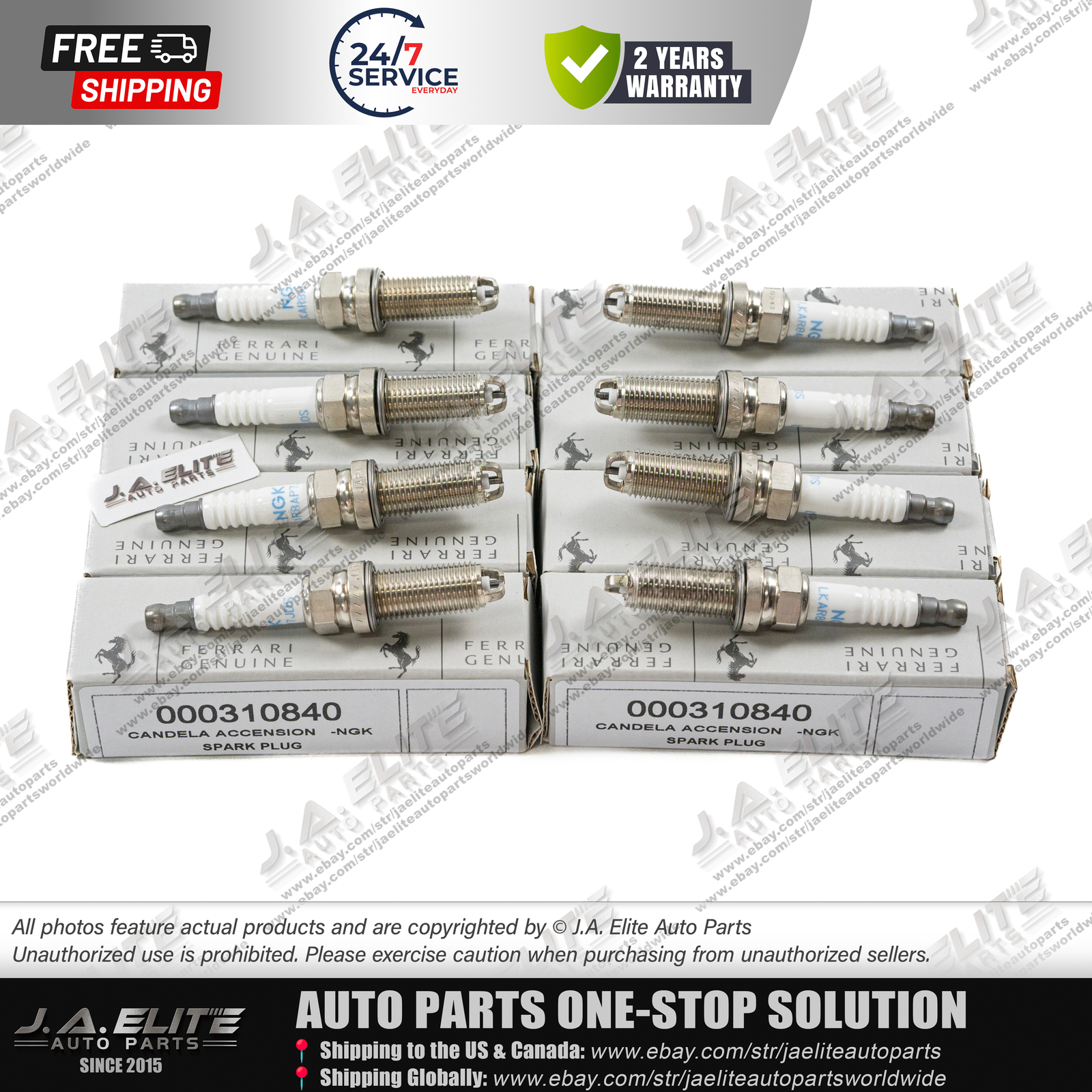 8pcs Genuine Spark Plug for Ferrari F488 California T Portofino Roma, OEM:310840