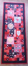Valentine Table Runner 20x 56 Handmade by Sue Cotton Fabric