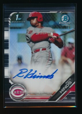 RECE HINDS AUTO 2019 Bowman Chrome Draft Autograph BLACK REFRACTOR 