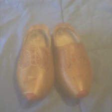 Vintage Dutch Holland Carved Wood Wooden Clogs Childrens Shoes Unisex Painted