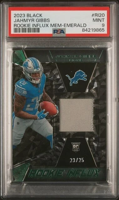 Jahmyr Gibbs Panini Black Rookie Influx Memorabilia #RI20 Emerald