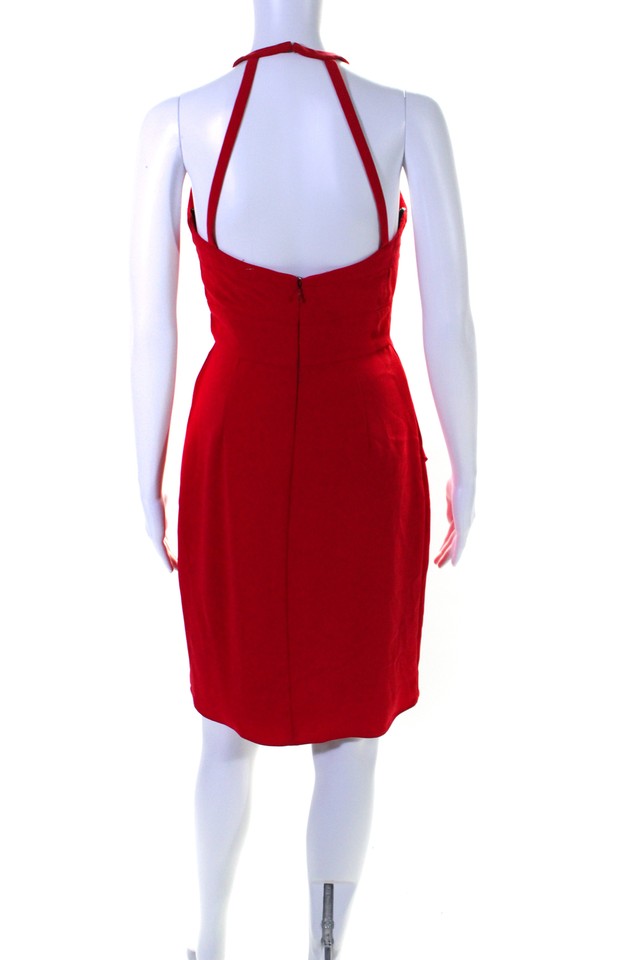 Amanda Uprichard Womens Cherry Halter Sheath Red Size 0 10725452 eBay