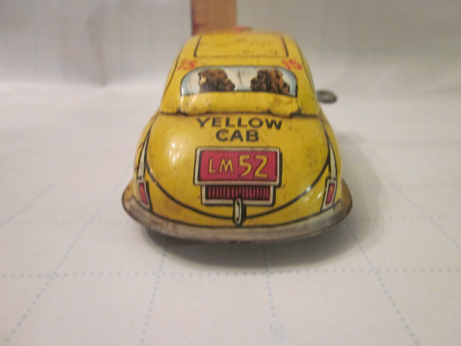 Vintage Marx LM22 yellow cab car toy tin wind up toy vehicle litho