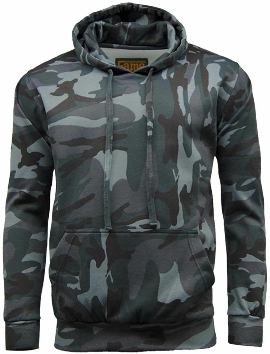 Mens GAME Army Camo Hoodie Fleece Camouflage Hoody eBay