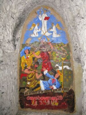 PHOTO  WALL PAINTING IN EASTRY CAVES THE FOULE MURDER OF THE TWO PRINCES ATTE TH