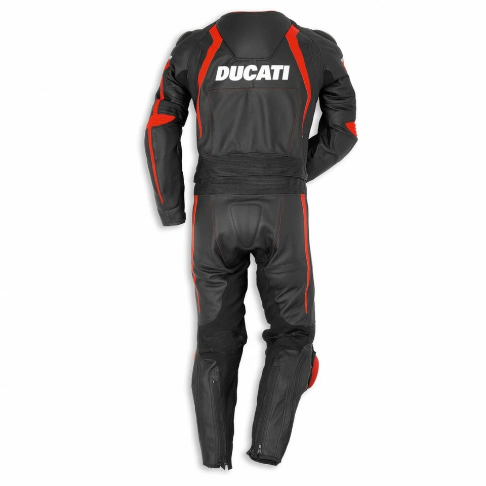 Ducati Motard Moto Balade CE Armure Véritable Cuir Courses Hommes Veste Costume - Photo 3/4