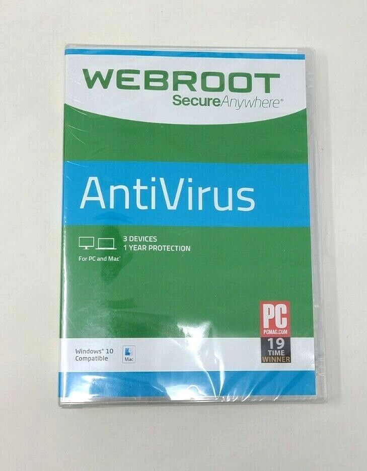 Webroot SecureAnywhere Antivirus Software 2021 for 3 Devices - PC/Mac