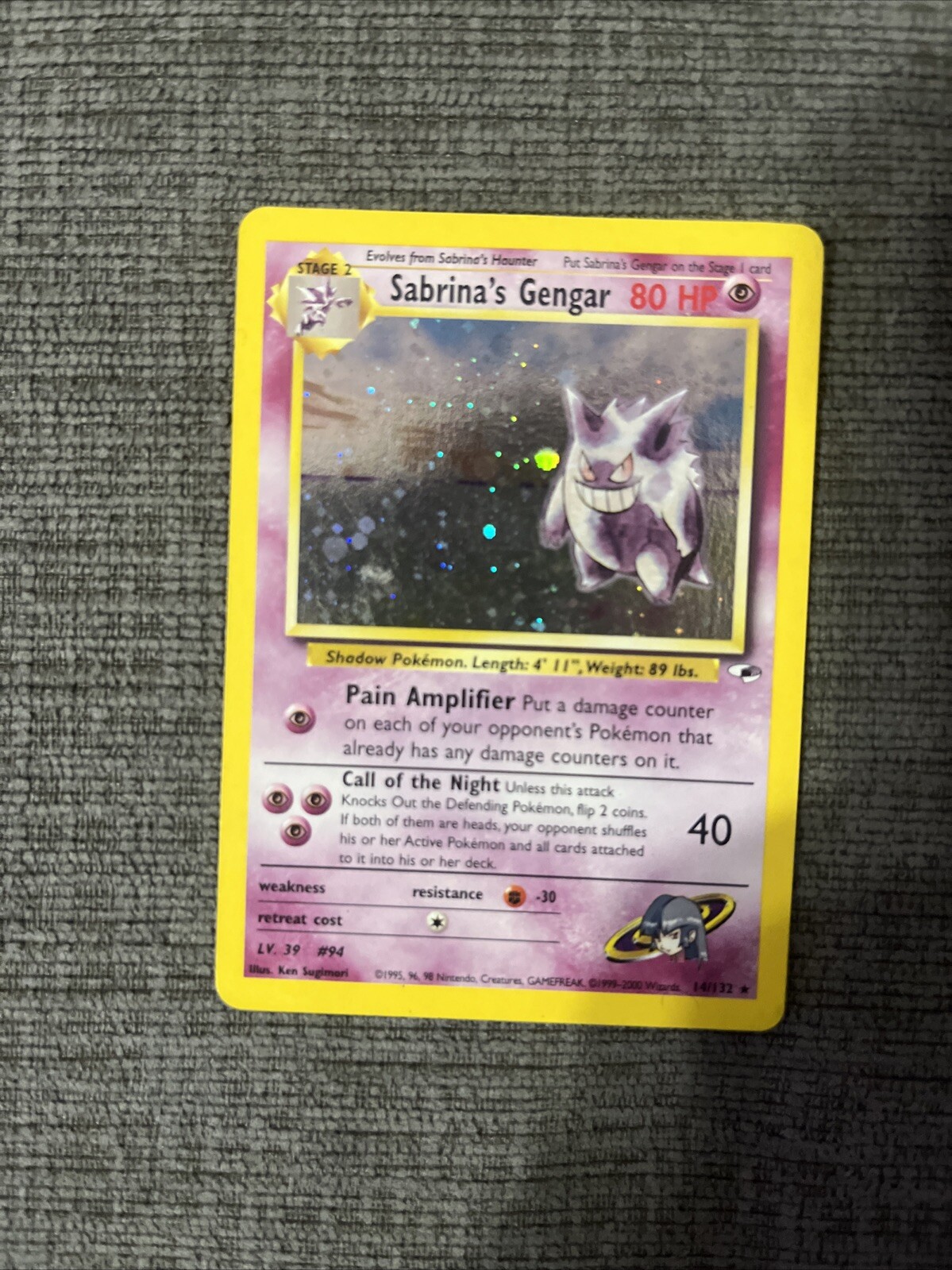 1st Edition Sabrina's Gengar 14/132 Holo Rare Mint 2000 Pokemon Card