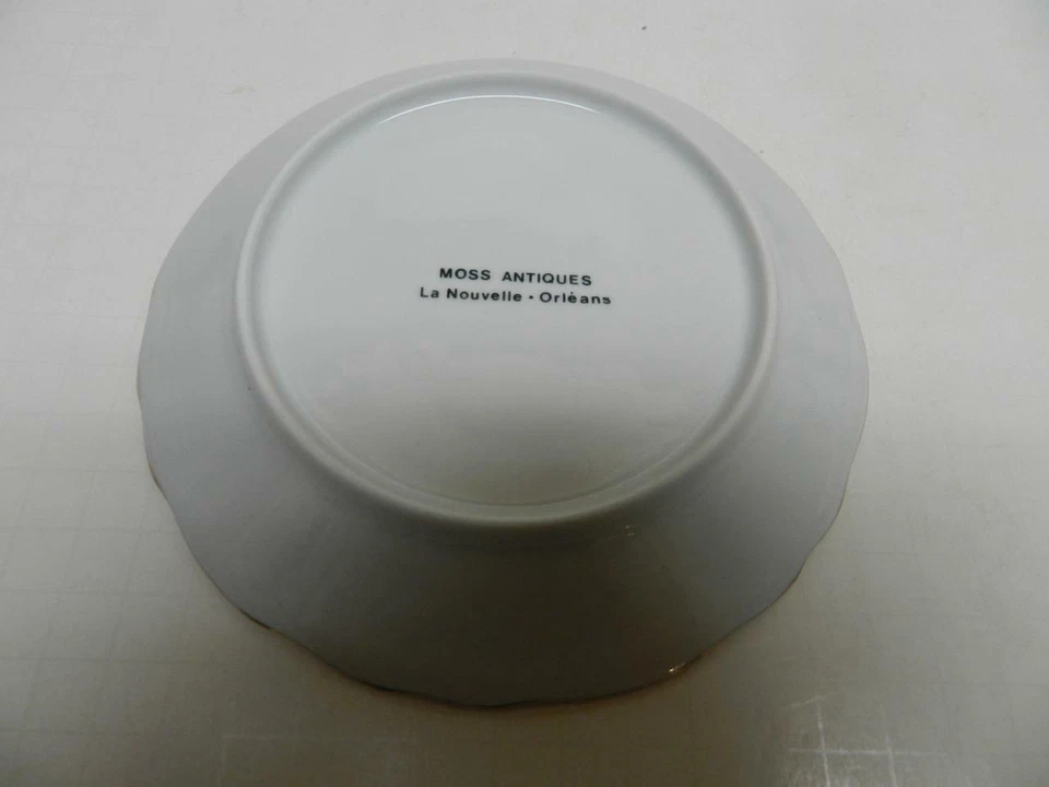 Moss Antiques La Nouvelle Orleans Gravy Boat con platillo 2 asas Mardi Gras Foto 4 de 4