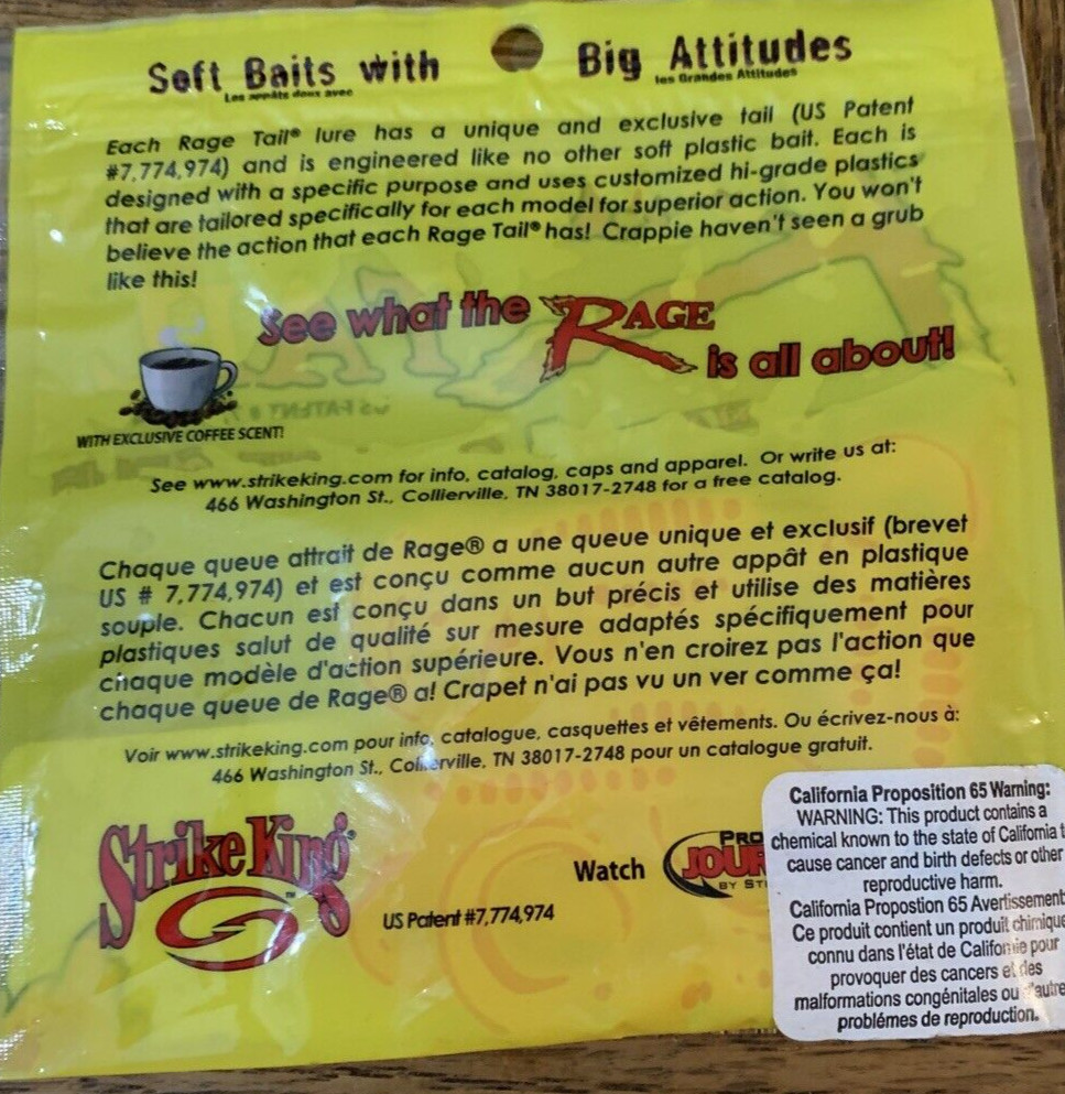 Rage Tail Strike King 2” Crappie Grub Bubble Gum-Brand New-SHIPS SAME BUS DAY  - Image 4