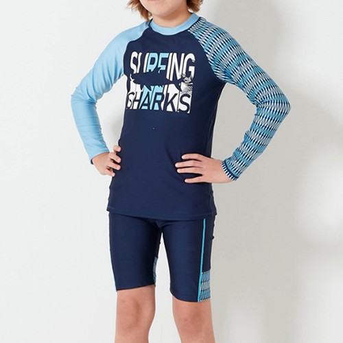 Boys Outfits Seaside Swimsuit Summer Tracksuits Zip Up Wetsuit Swim Cap UPF50+ - Picture 14 of 33